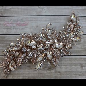 Rose Gold Swarovski crystal hair accessory